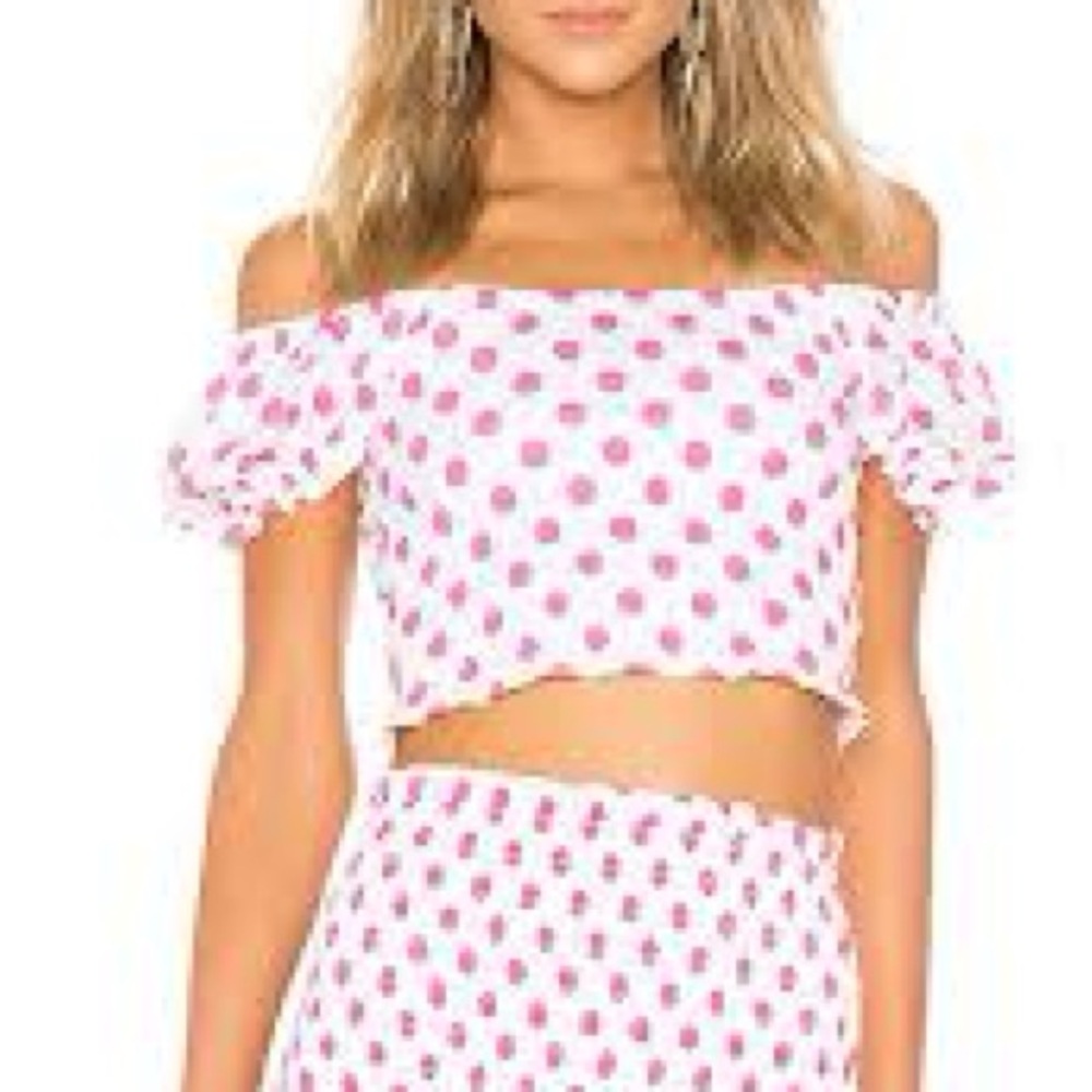 Lovers and Friends Polka Dot Blouse Crop Top